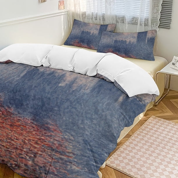Oil Painting Style 3-Piece Twin Bed Set - Includes 1 Single Comforter And 2 Pillowcases Bedding - Fade Resistant Microfiber - Oil Painting Style