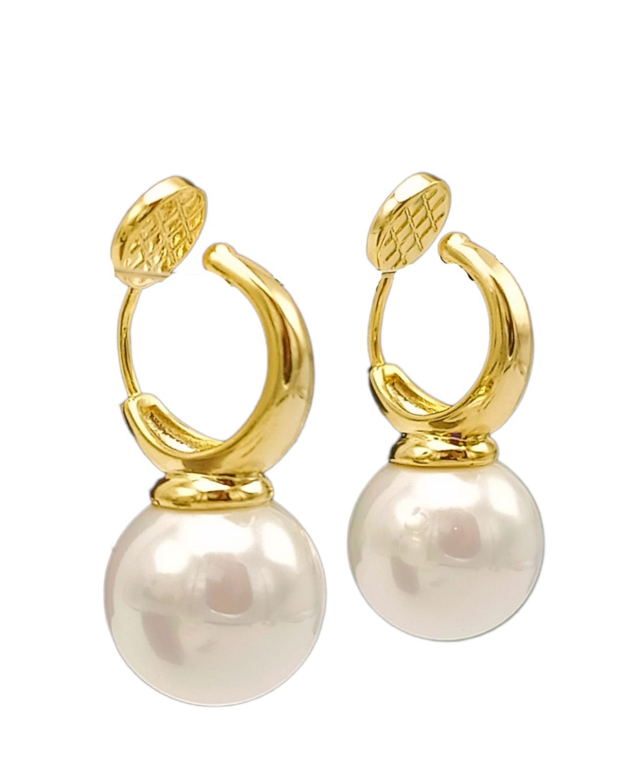 Elbauldejuma - Aros Perla Chapado En Oro 18K Earcuff Sin Perforacion