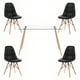 thumbnail image 1 of Comedor Mesa Rectangular de Vidrio 120x80 cm + 4 Sillas Buckle Negras, 1 of 3