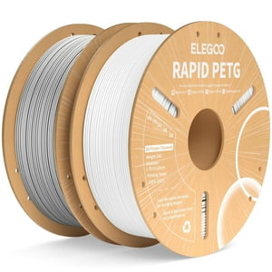 Filamento Para Impresora 3D Elegoo Rapid Petg, 1,75 Mm, Blanco Y Gris, 2 Kg