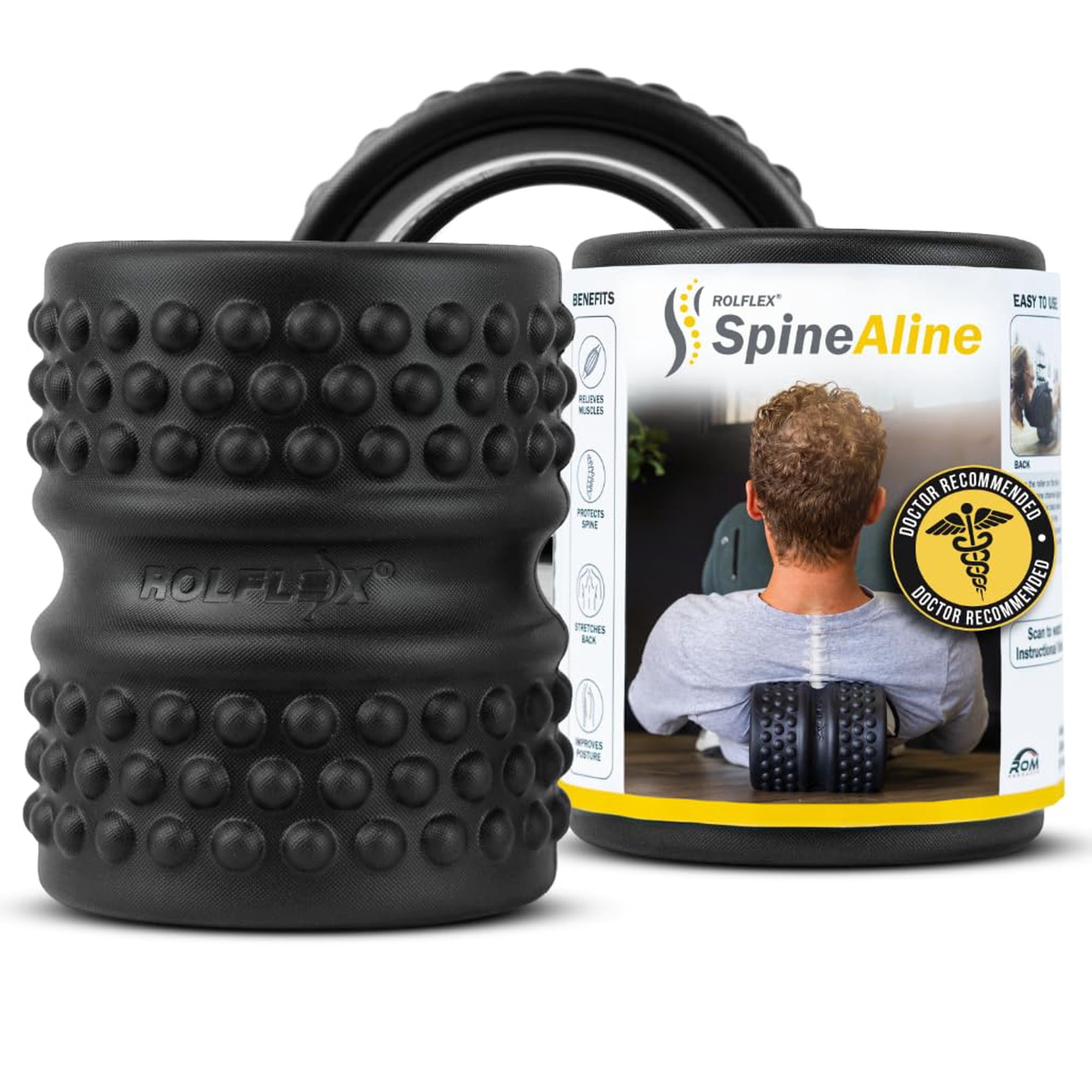 Rodillo De Masaje Rolflex Spinealine Back Roller Black