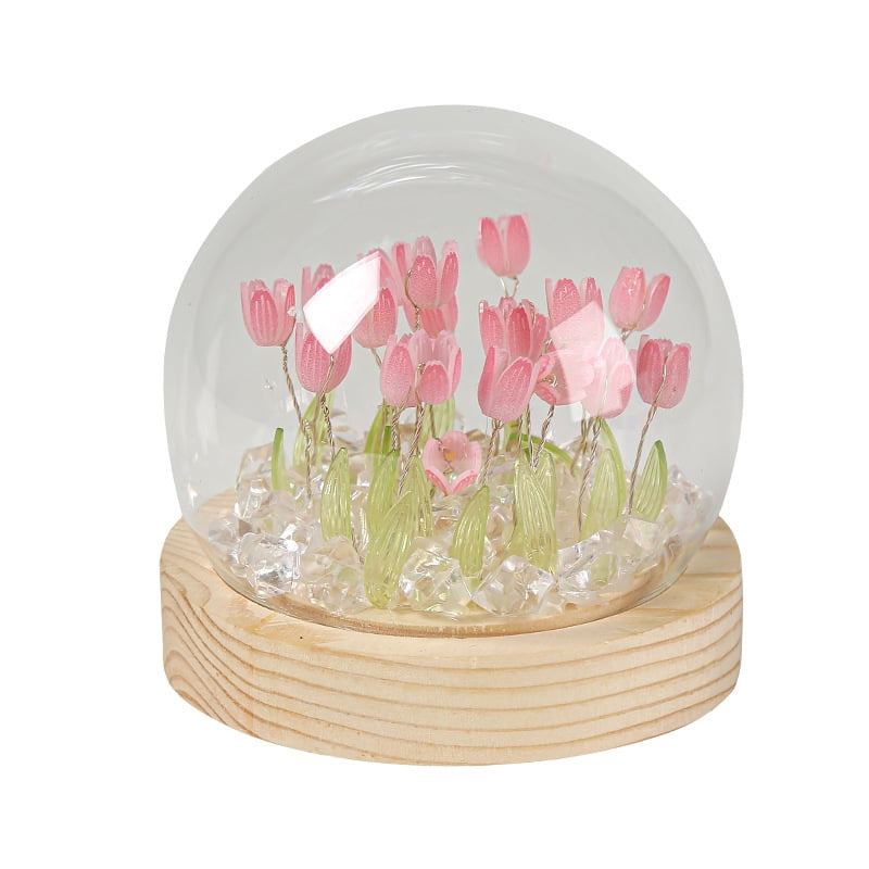 Xusx111 - Luz De Noche De Tulipán Hecha A Mano Decoración De Tulipán Dormitorio Luz Atmósfera Simulación Flor Regalo De Cumpleaños Para Amigos, Niñas, Familia (13 Flores) (10 * 10 * 10cm)