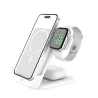 Genérico - 4 En 1 Cargador Inalámbrico Y Banco De Energía Para Magsafe Estación De Carga Rápida Magnética Batería Portátil Para Iphone 16 15 14 13 Iwatch-Blanco