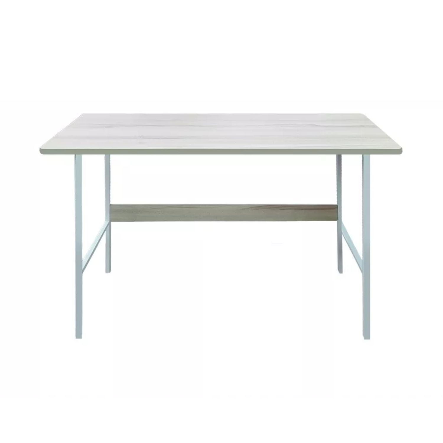 Importclick - Escritorio Mueble Básico Madera Blanco Y Maple 100x72 Cm