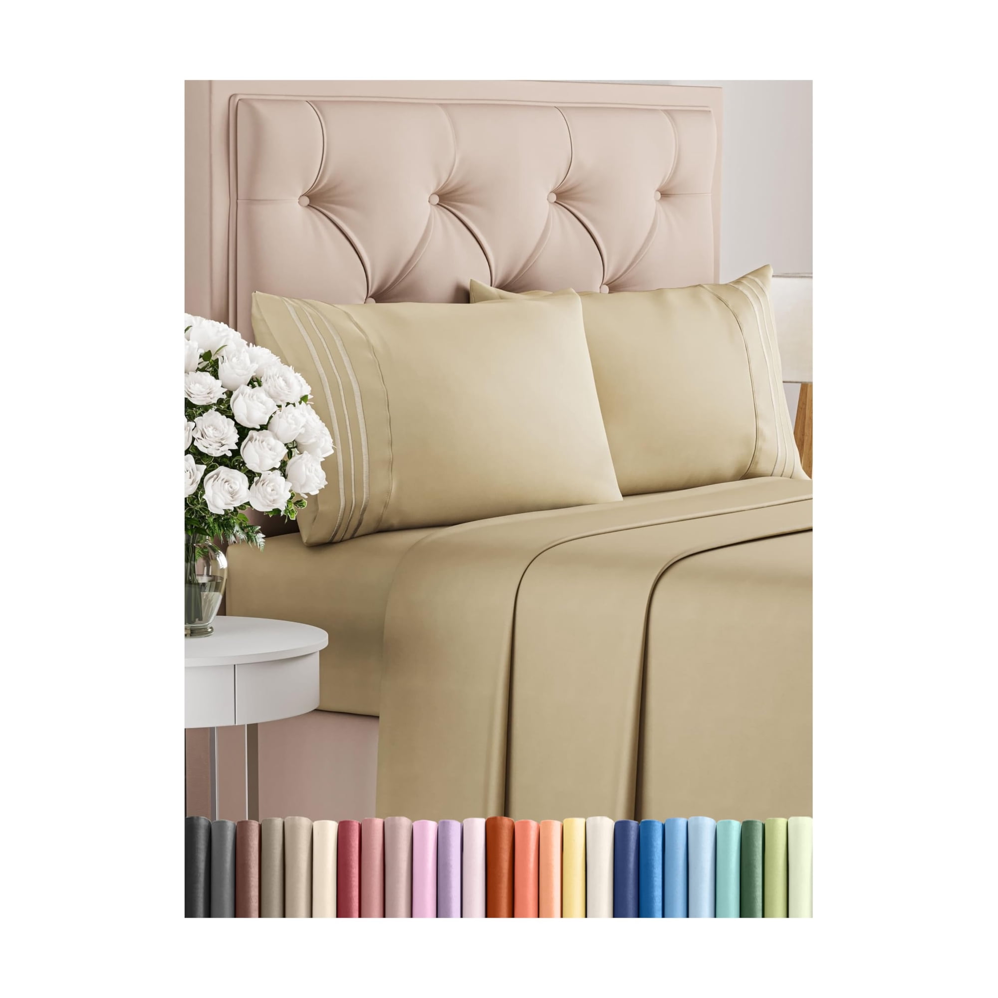 Juego De Sábanas Cgk Unlimited King Size Beige, 4 Piezas