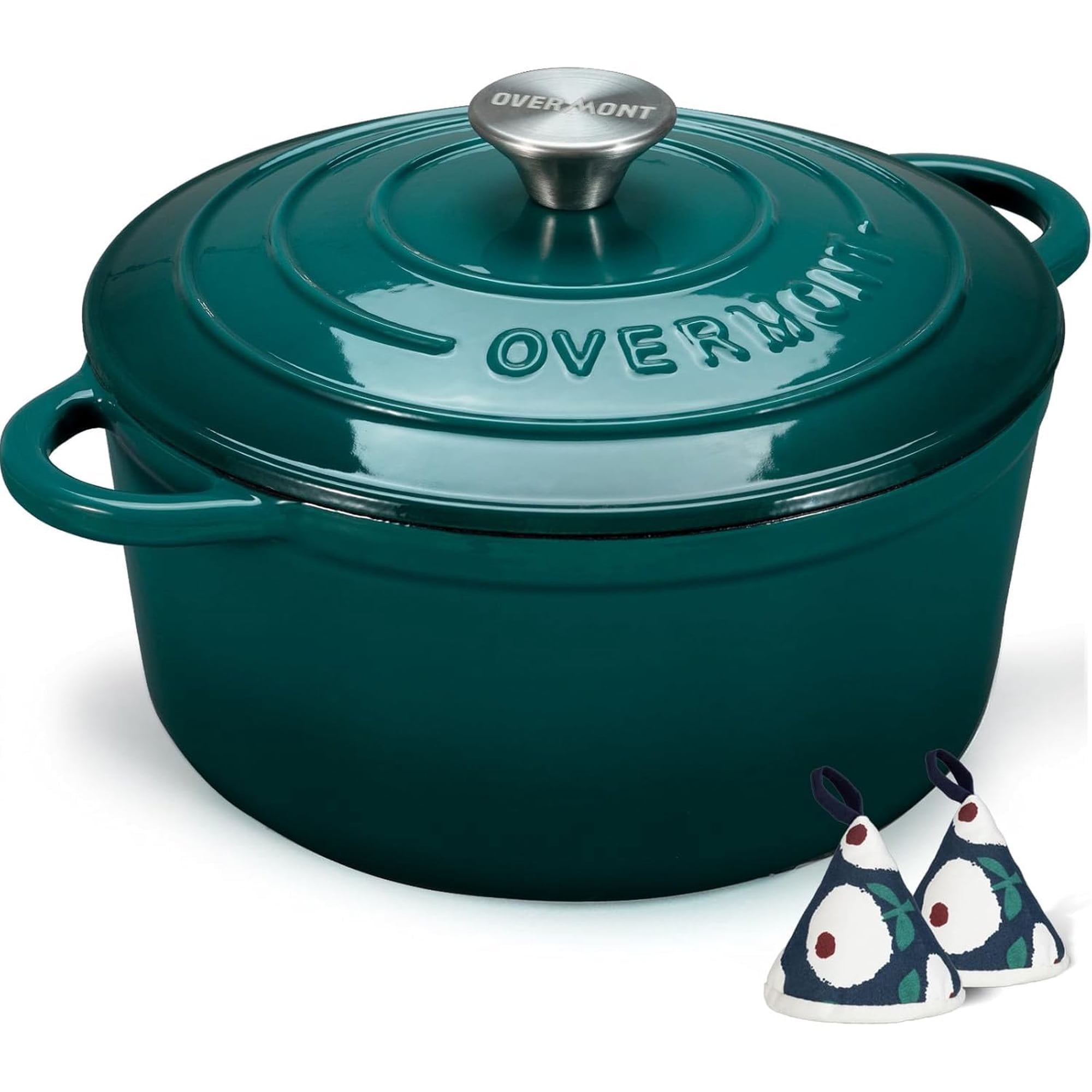Libro De Cocina Dutch Oven Overmont De Hierro Fundido Esmaltado De 5.5 Litros Con Tapa