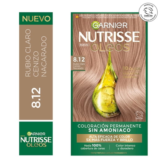 Tinte Capilar Nutrisse Oleos 8.12 Rubio Claro Platinado