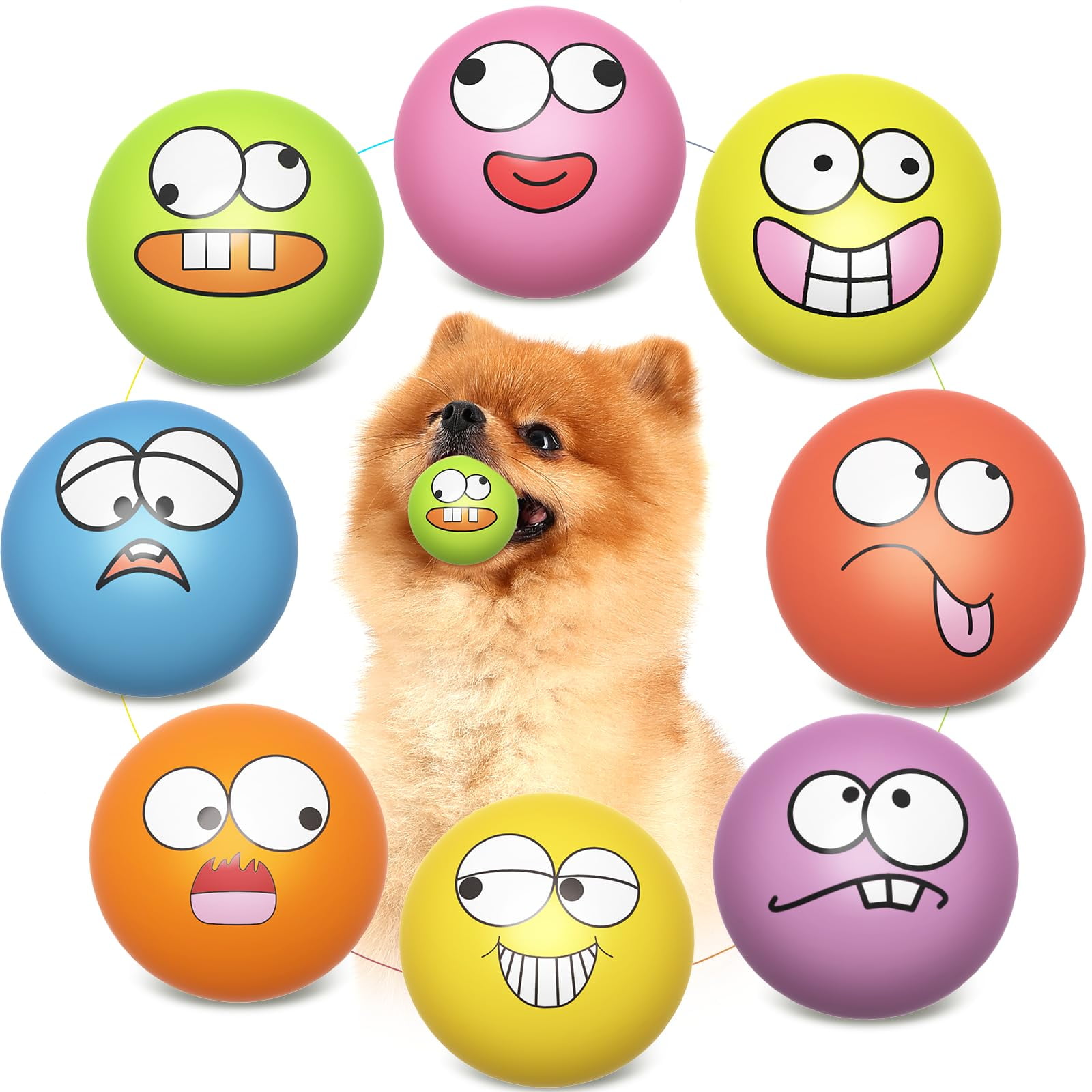 Goma De Látex Suave Para Cachorros Squeaky Dog Toys Hdsx (paquete De 8)