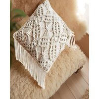 Genérico - Set De 4 Fundas De Cojin Estilo Bohemio 45X45 Cm Blanco 06