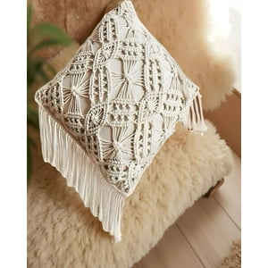 Genérico - Set De 2 Fundas De Cojin Estilo Bohemio 45X45 Cm Blanco 06