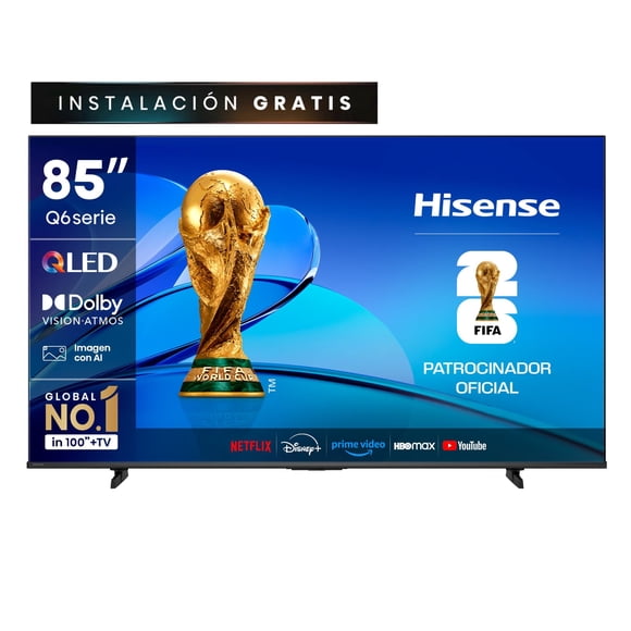 Televisor 85" QLED 4K UHD 85Q6QV Smart TV Hisense