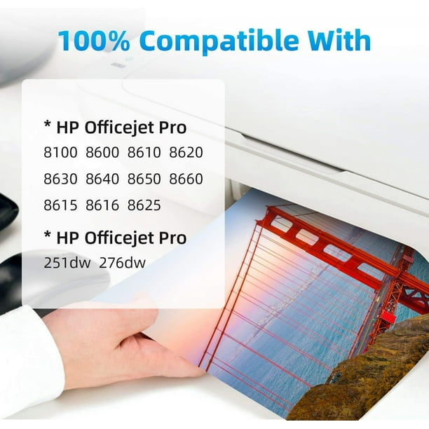 FASTINK Cartuchos de tinta compatibles Reemplazo para impresoras HP 950XL 951XL 950 951 XL para usar con impresoras HP OfficeJet Pro 8600 8610 8620 8100 276DW 271DW 8630 8640,4 paquetes (1 negro, 1 ci