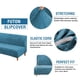 thumbnail image 2 of Funda de futón H.VERSAILTEX para sofá cama de terciopelo auténtico, color azul pavo real, 2 of 7