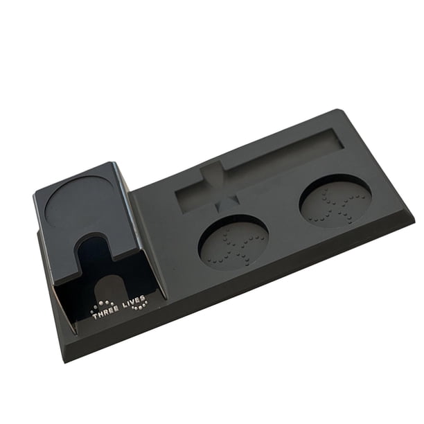 Soporte Para Tamper De Café PVC Con Tuerca De Ajuste Alfombrilla Para Utensilios De Café Negro