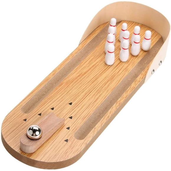 Table Top Mini Bowling Game Set Tabletop Wooden Board Mini A