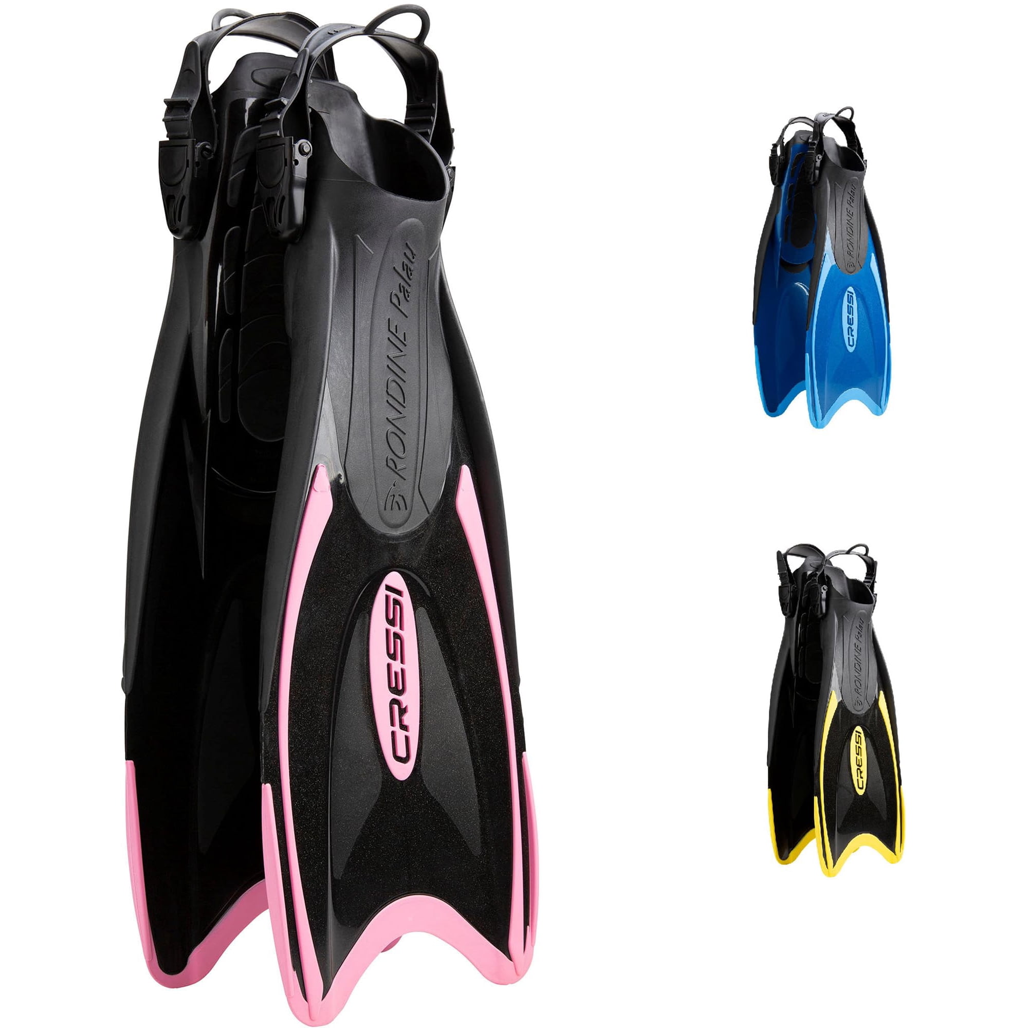 Aletas De Natación Cressi Ajustables Con Tacón Abierto Negro/rosa Para Adultos