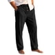 thumbnail image 1 of INSPIRE CHIC Pantalones de Lino Transpirables con Botones y Cintura Ajustable para Hombre, Casuales y Ligeros, Talla 36 Negro, 1 of 6