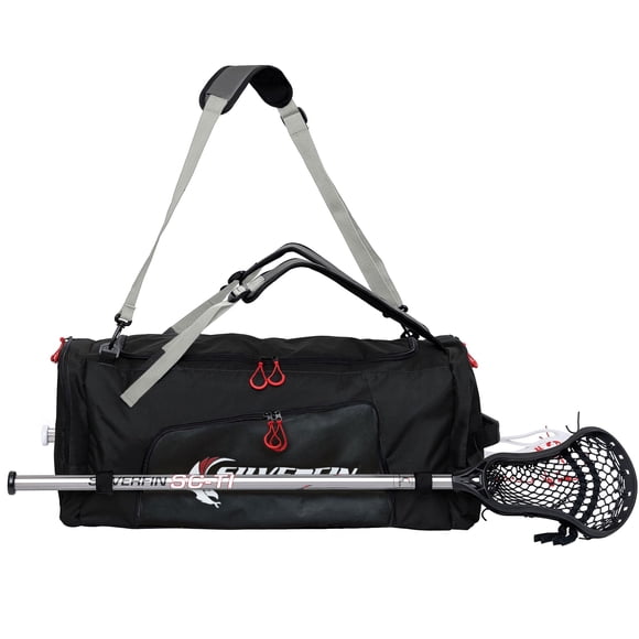 Bolsa de lacrosse Silverfin ¡MEJORADA! con 2 soportes para bastones y bolsillos