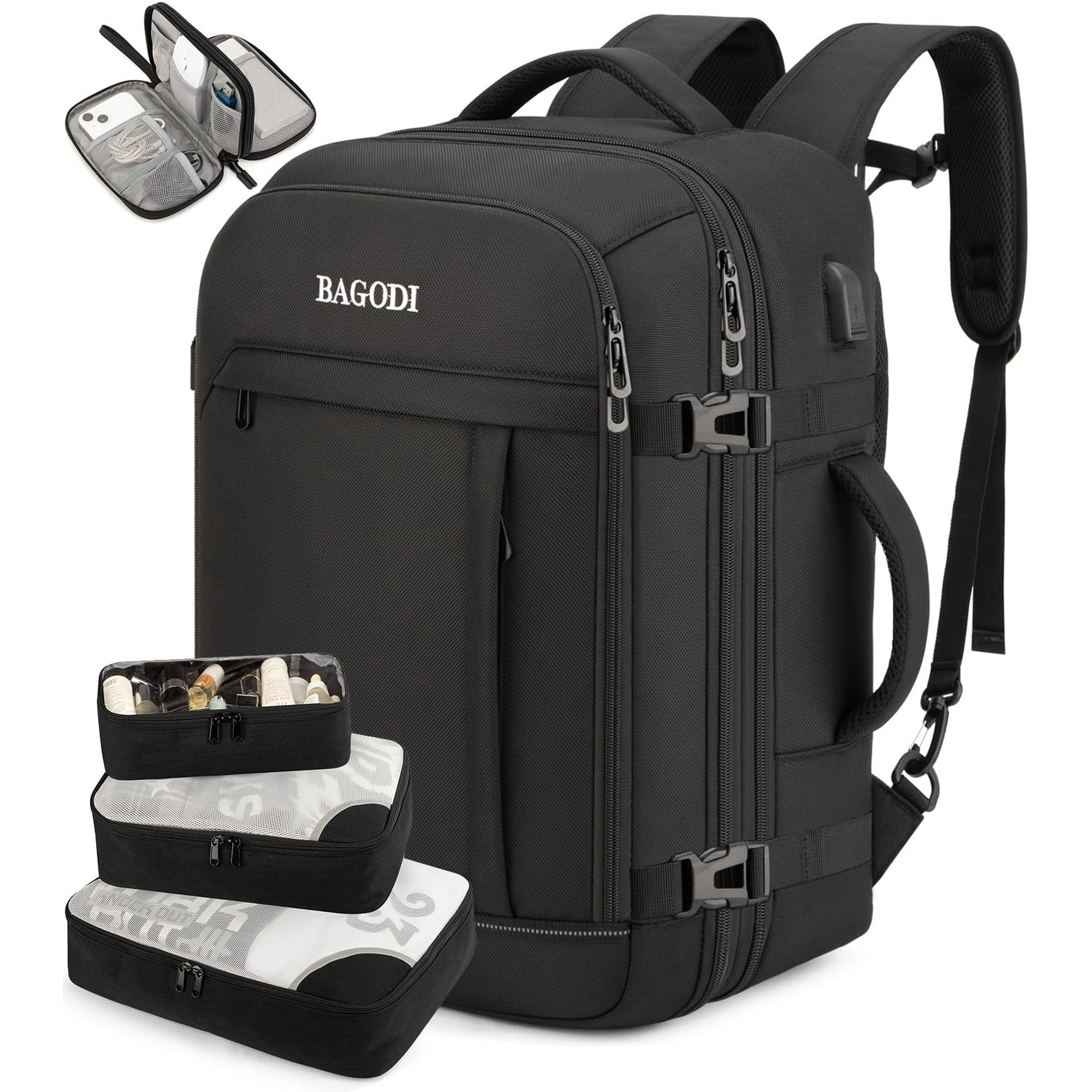 Mochila Bagodi Carry On De 42 Litros Para Hombre Y Mujer Con Cubos De Embalaje