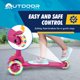 thumbnail image 3 of Patinete para niños Outdoor Cruiser de 3 ruedas con inclinarse para conducir, color rosa, 3 of 6