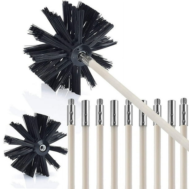 Effortlessly Clean Your Dryer Vent with our Flexible Brush Kit - Includes 9 Rods and 1 Synthetic Brush Head for Lint Removal