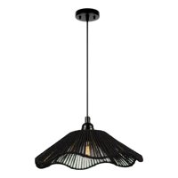 Genérico - Lámpara Techo Colgante Negra Tejida Bohemio Natural Jhn