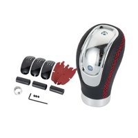 Magideal - Perilla De Palanca De Cambios Manual Para Automóvil, Piezas De Repuesto De 5/6 Velocidades Manija De Palanca De Palanca De Cambio Universal De Material Cuero , Línea Negra, Roja 95X5 Cm