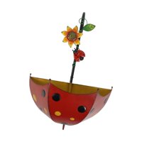 Ioensy - Maceta Decorativa De Pared Con Barandilla Para Jardín, Campo, Hogar, Mariquita Roja