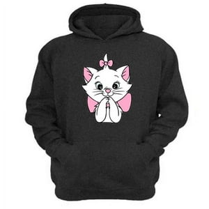 Genérico - Polerón Canguro Gatos Aristócratas Gris Oscuro Talla Xs Unisex