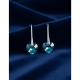 thumbnail image 2 of Aros Corazon Plata 925 Cristal Swarovski Aguamarina, 2 of 3