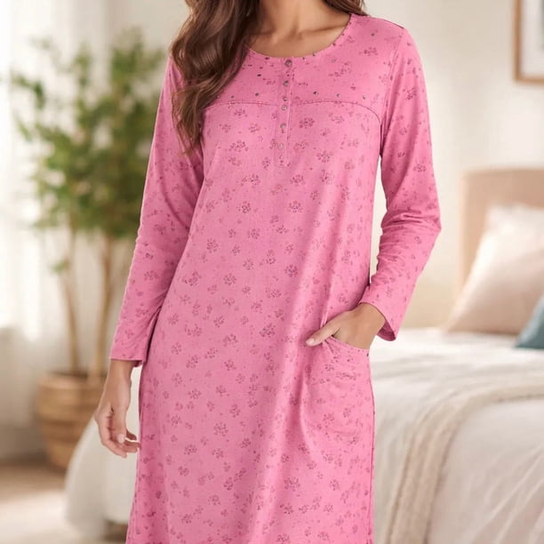 Pack 2 Camisas De Dormir Mujer Franela Manga Larga
