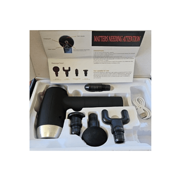Pistola Masajeadora Muscular con 4 Accesorios y 3200 rpm