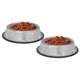 thumbnail image 1 of Cuencos para perros, cuencos de acero inoxidable hechos a mano con diamantes de imitación para mascotas, comedero doble para comida y agua para cachorros, gatos y perros., 1 of 5