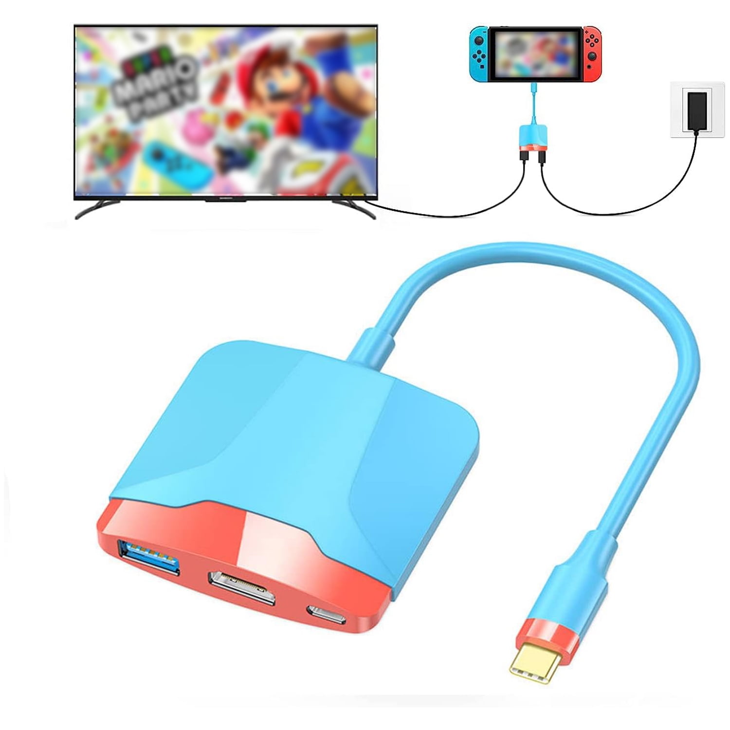 Genérico - Base De Carga Ultraligera Alternativa Para Nintendo Switch/oled – Adaptador Hdmi Portátil Para Tv Con Soporte Para 4k, Usb 3.0 Y Puerto De Carga Pd De 100w