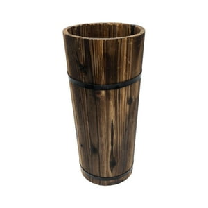 Fliperex - Macetero De Madera Tipo Barril Largo Alto Jardin Terraza S Cafe