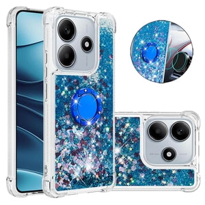 Foxdock Funda Glitter Líquida Para Xiaomi Redmi Note 14 4G Con Anillo Brillante, Tpu Antichoques Y Esquinas Reforzadas, Soporte