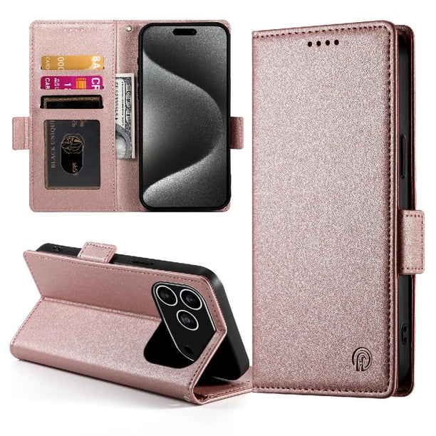 Funda Cartera Magnética con Tarjetas y Soporte para iPhone 17 Pro Rosa