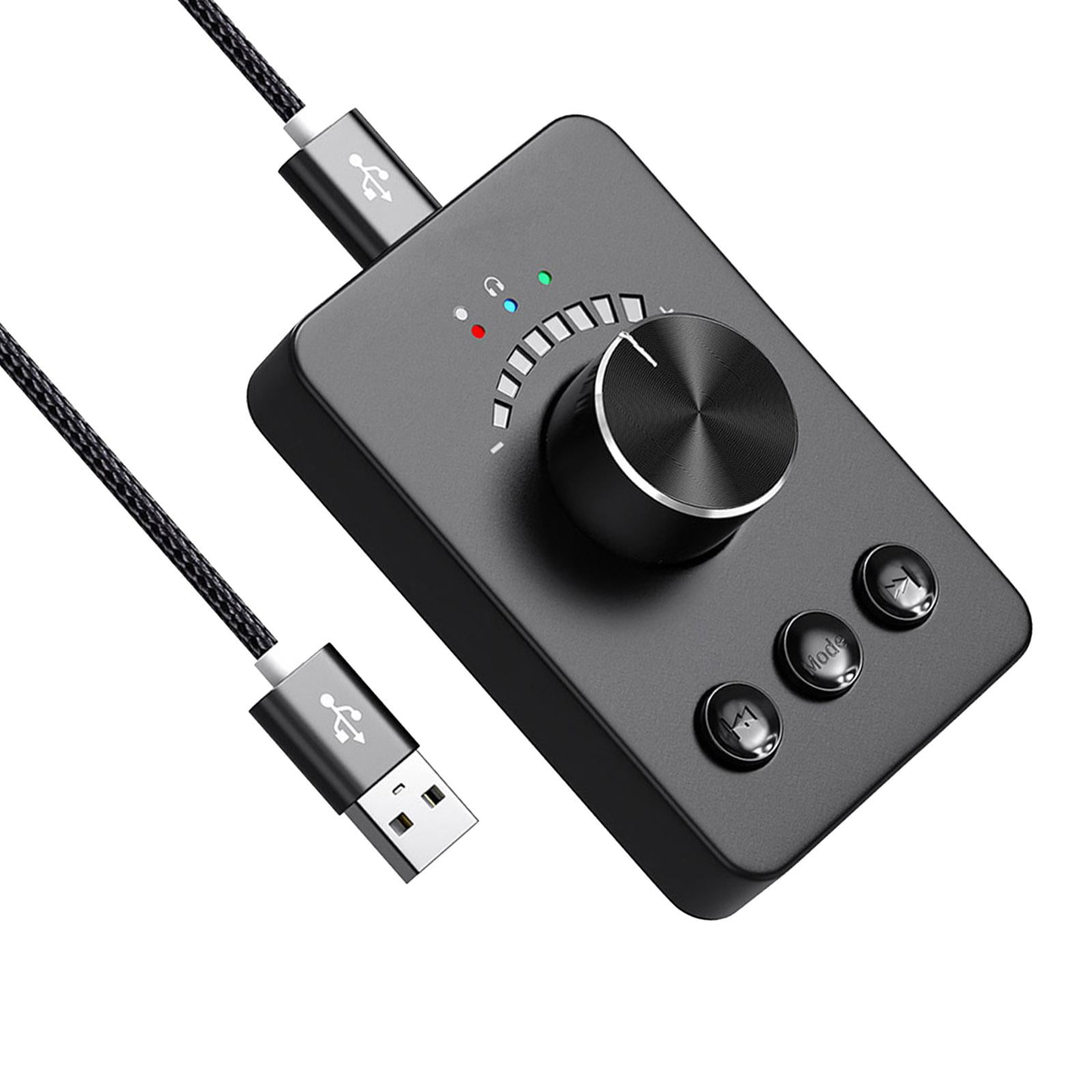 Magideal - Controlador De Volumen Usb Fácil Instalación Multifuncional 360 Ajustador De Volumen Giratorio Repuestos Perilla De Ajuste Aligerada Para Computadora