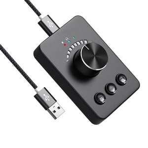 Magideal - Controlador De Volumen Usb Fácil Instalación Multifuncional 360 Ajustador De Volumen Giratorio Repuestos Perilla De Ajuste Aligerada Para Computadora