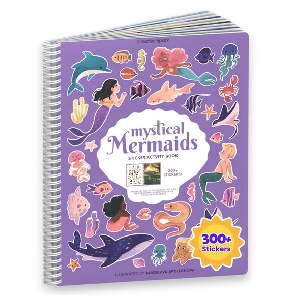 Libro de pegatinas CUPKIN Mermaid con más de 300 pegatinas y 8 escenas o más
