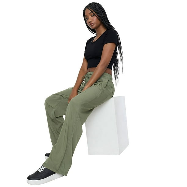 Pantalón Mujer Parachute Verde Corona