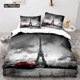 thumbnail image 1 of x2476 Bed SheetsEiffel Tower Duvet Cover Paris France Bedding Set Retro Red Truck Quilt Cover City Building Automobile Polyester Comforter Cover 3-Piece Bedding Set (1 Duvet Cover + 2 Pillow Shams) nj, 1 of 5