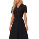 thumbnail image 4 of INSPIRE CHIC Blusas con Cuello en V para Mujeres Elegantes y Casuales con Estampado de Cerezas y Solapa en el Cuello, Manga Corta de Verano, Talla M, Color Negro, 4 of 6