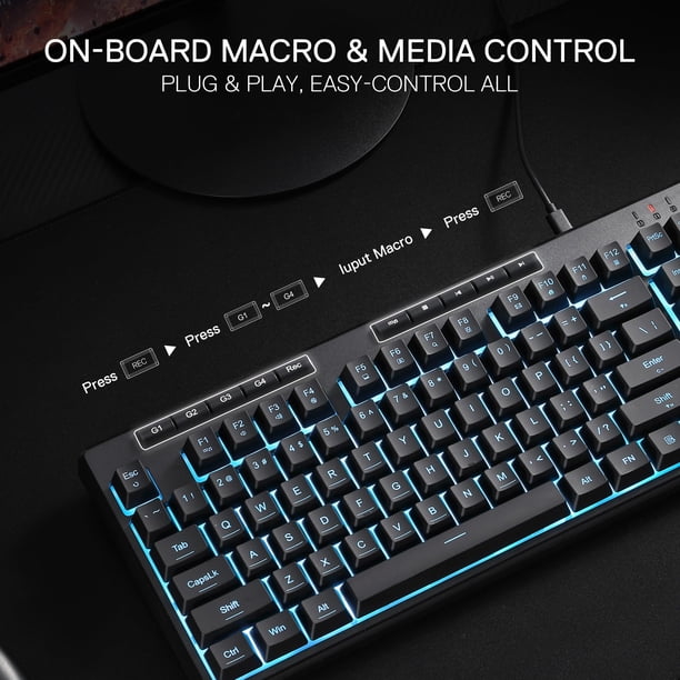 Teclado para juegos de membrana RGB con cable Redragon K516 Shiva