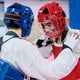 thumbnail image 3 of Cabezal Casco Protector Artes Marciales Taekwondo Con Careta Rojo Talla S, 3 of 3