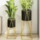 thumbnail image 3 of Porta Macetero Pedestal Negro y Dorado para Plantas, 3 of 3