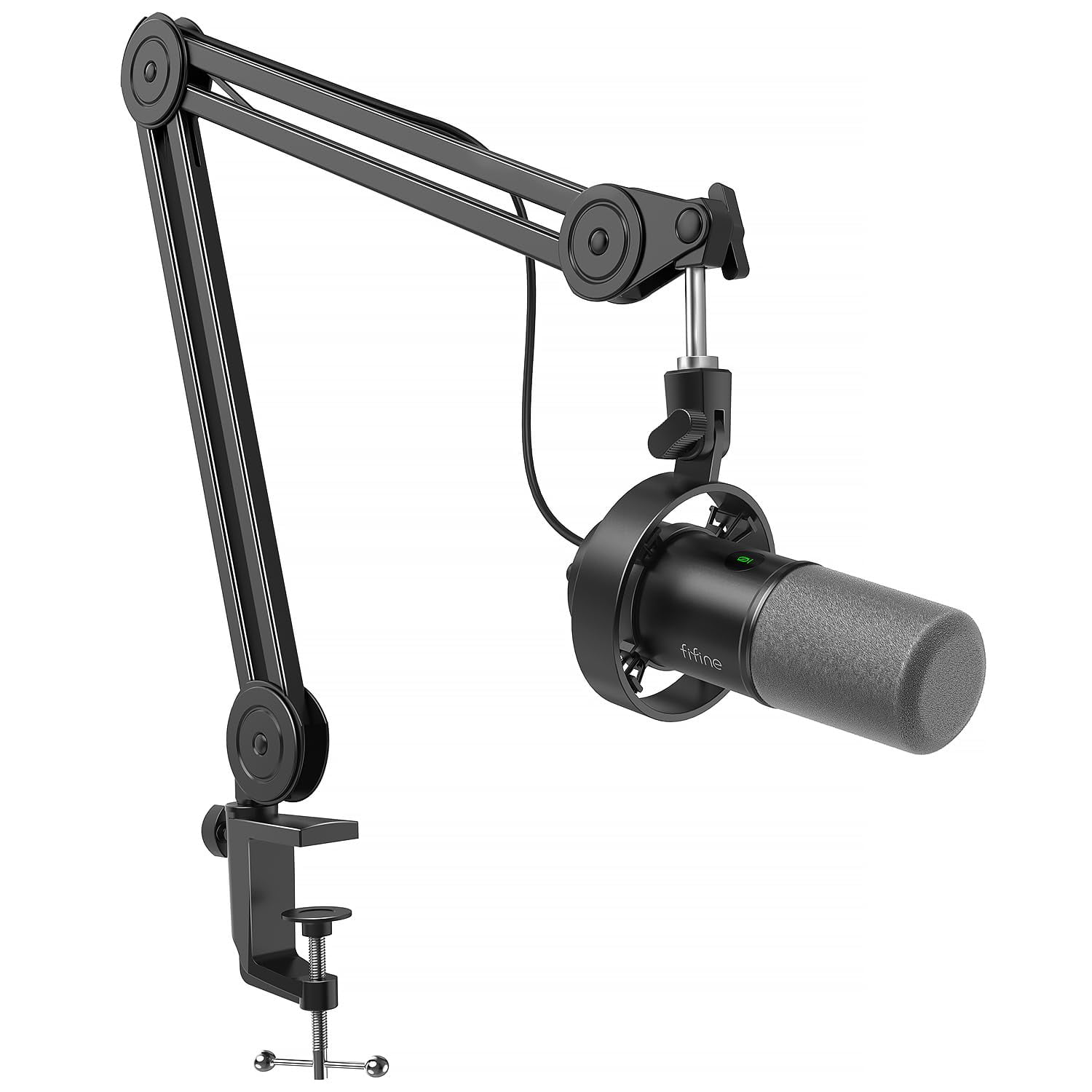 Set De Micrófonos Para Podcasts Fifine Dynamic Con Soporte Boom Arm K688t