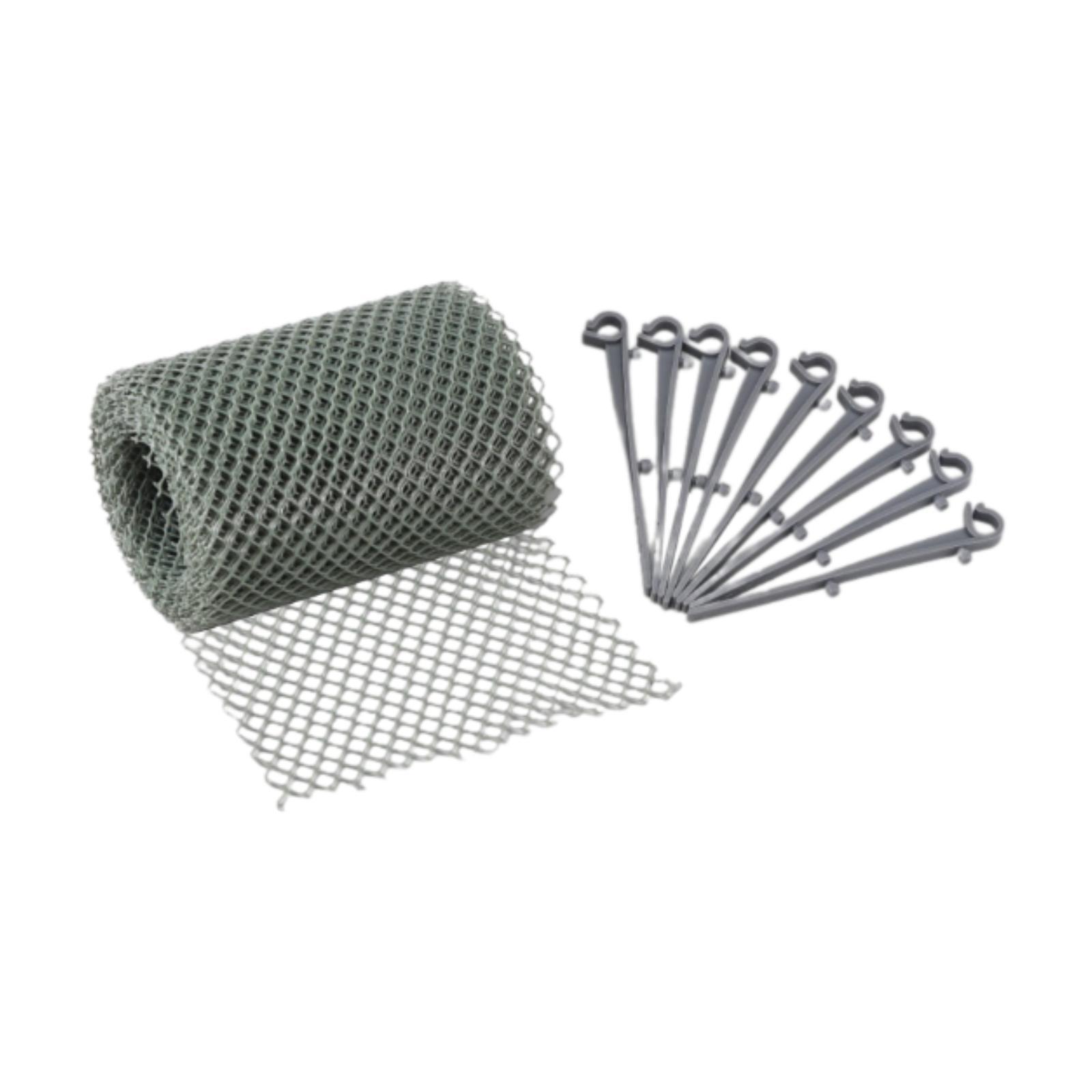 Ioensy - Malla Protectora Para Hojas, 6 M, Para Techo, Para Parque, Exterior, Patio, Color Gris, Con Gancho