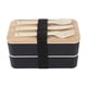 thumbnail image 5 of Fiambrera Japonesa Bento Box Eastic Band De Madera Para El Lugar De Trabajo, Senderismo, Restaurante, Negro, 5 of 5