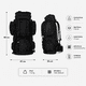 thumbnail image 4 of Mochila Camping Trekking 80L con 7 Compartimientos y Ajuste de Pecho y Cintura, 4 of 7